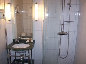 European hotel bathroom