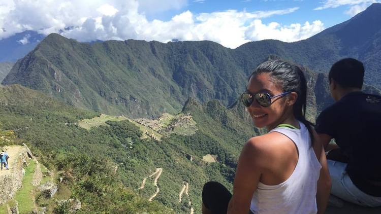 Jasmin Folch at the Sun Gates on Machu Picchu, Kinesiology Exercise Science '16 (Photo by Jasmin Folch) (Posted by baez00000, Hartford Courant Community Contributor)