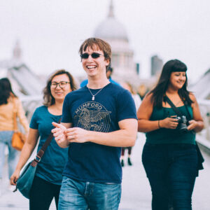 Students walking abroad